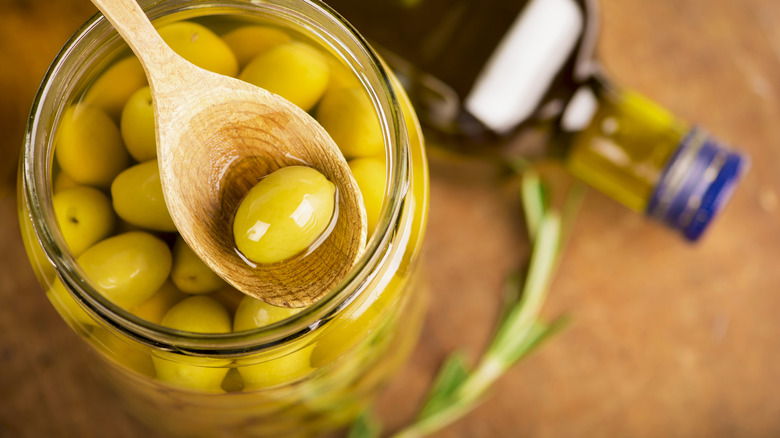 Olives in a jar