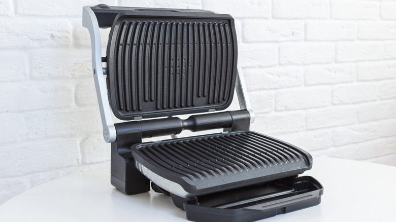 panini press on white table