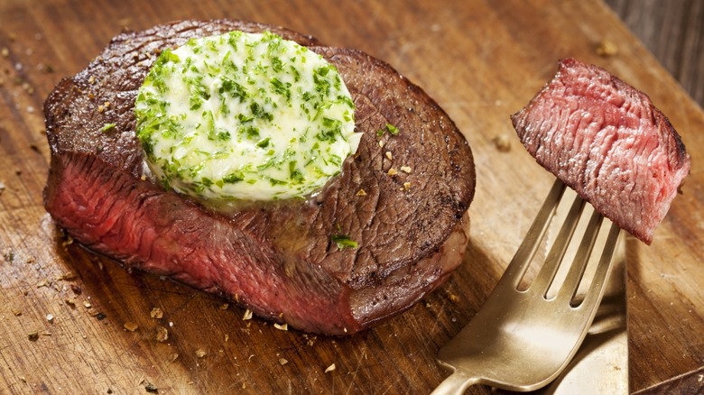 steak with flavoured butter