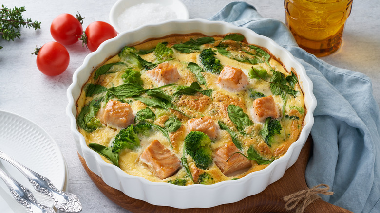 Frittata in round pan