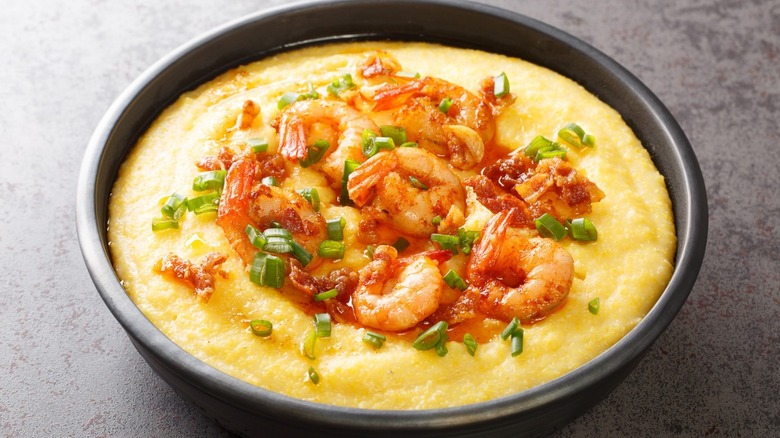 Corn Grits and Shrimp