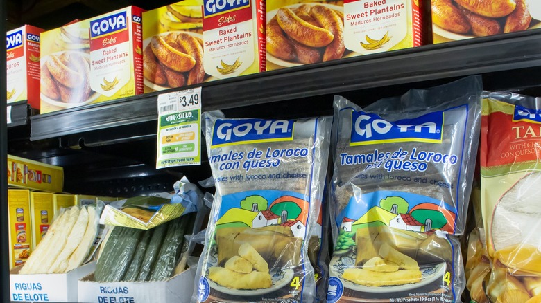 Frozen plantains in grocery store