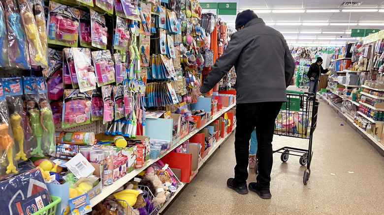 Customer shopping at Dollar Tree