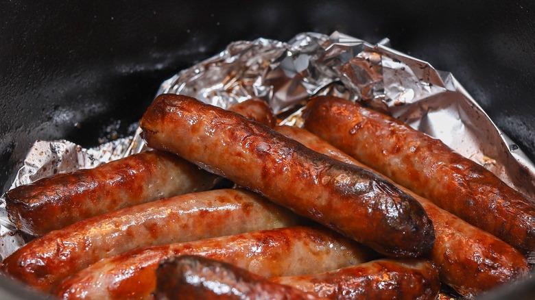 sausage with foil in an air fryer