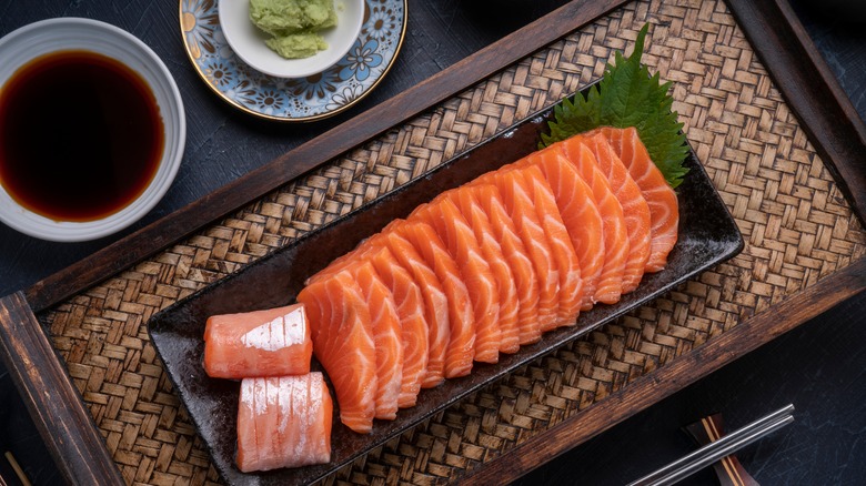 Pate of sashimi with soy sauce