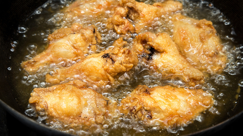 fried chicken in oil
