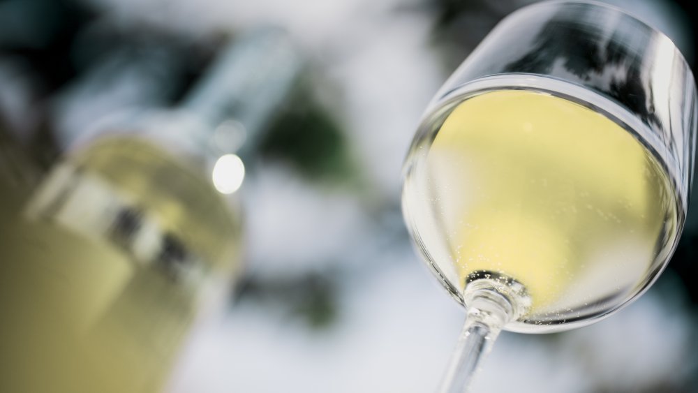 White wine in a glass