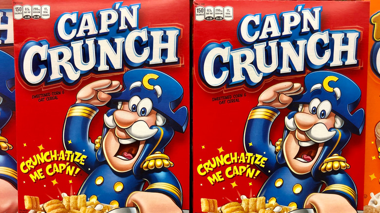 Cap'n Crunch cereal boxes
