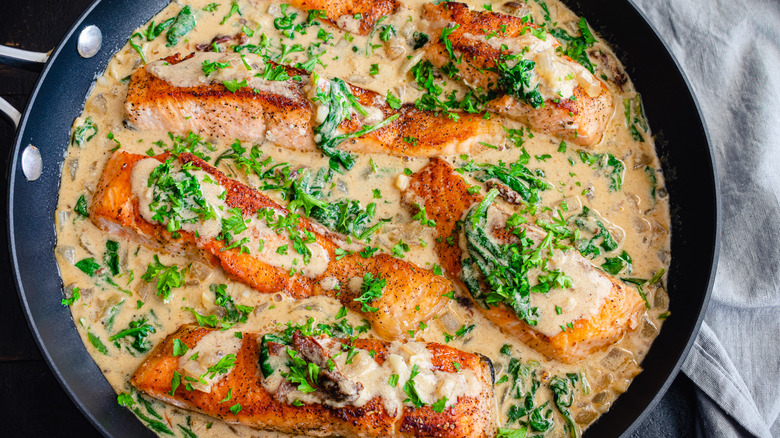 Fish in a non-stick skillet