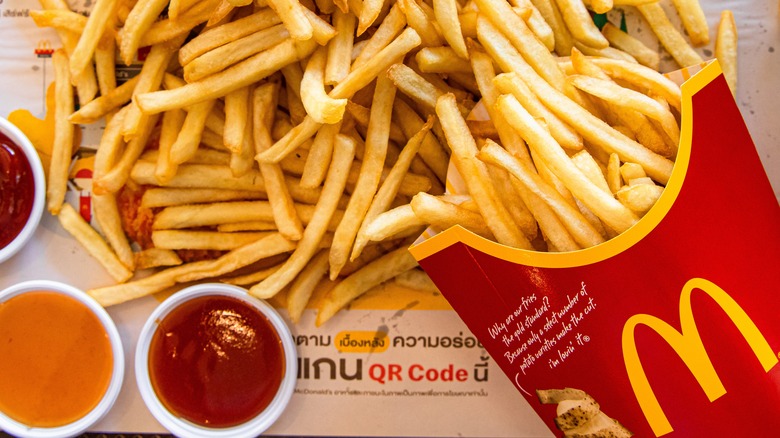 McDonald's fries and three sauces