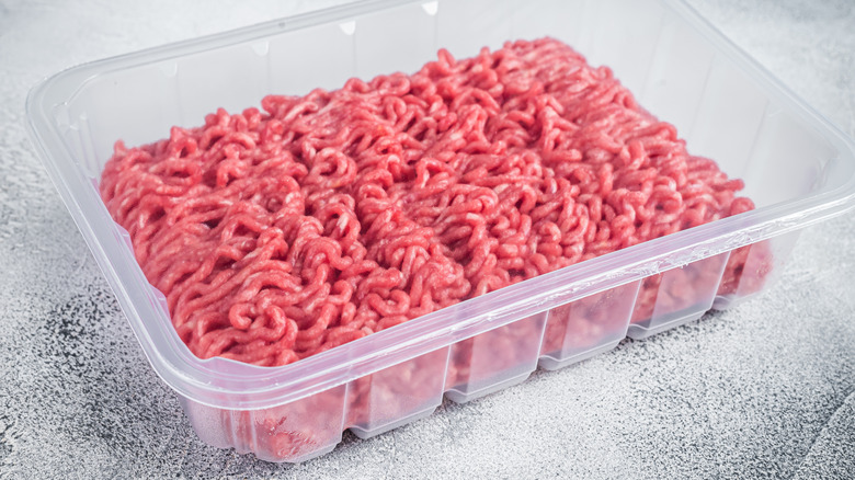 Package of ground beef