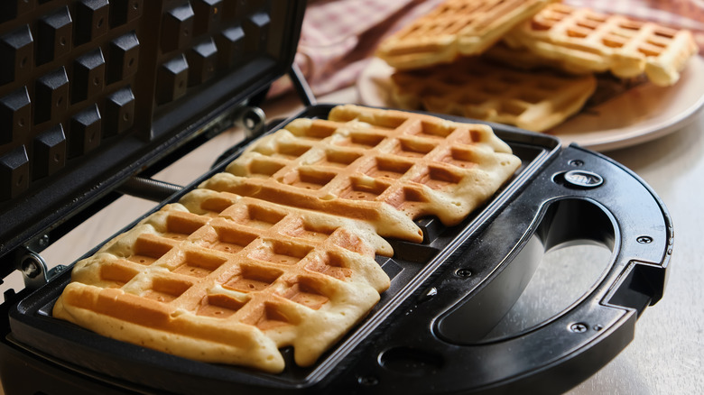 Waffles on a waffle maker