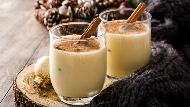 Glasses of eggnog