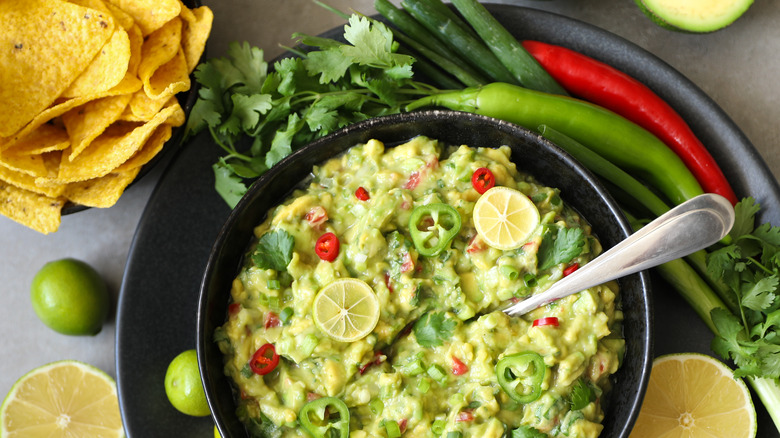 Guacamole and tortilla chips