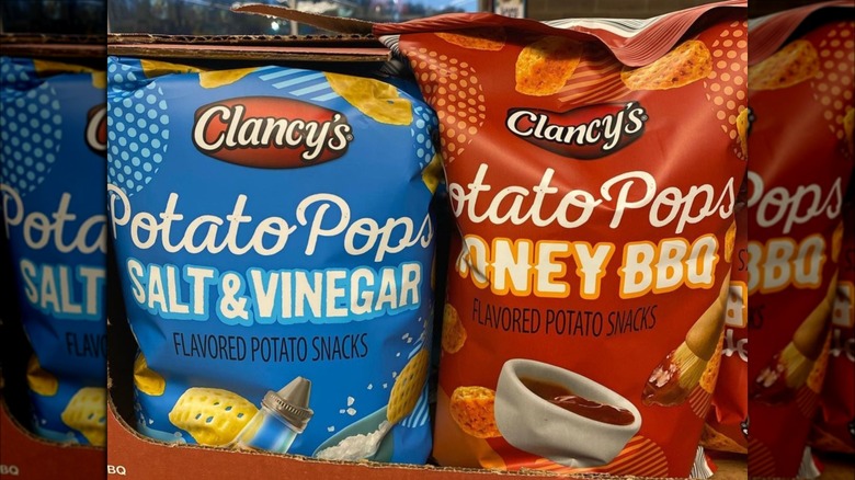 Display of Clancy's potato chips