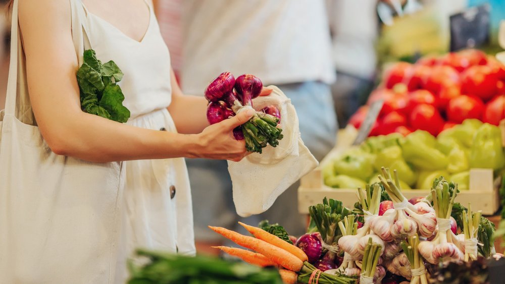 Fresh produce in grocery store