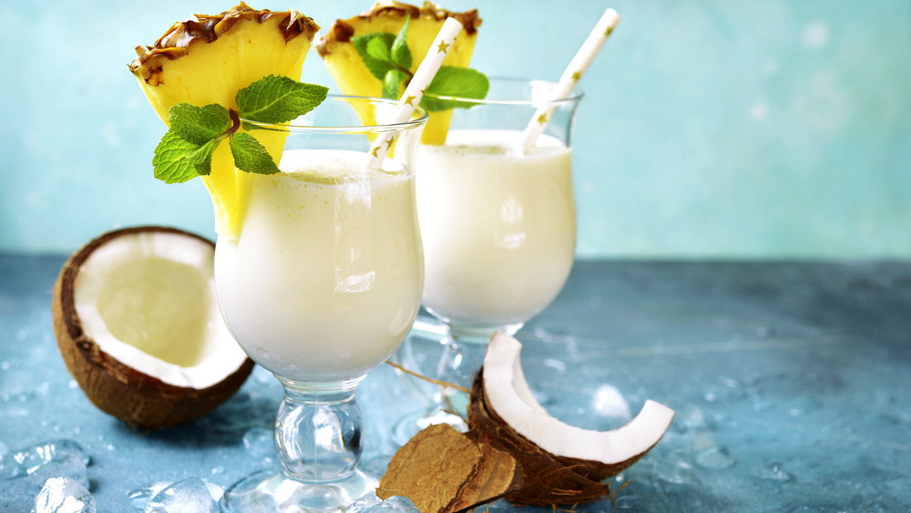 Two glasses of piña coladas