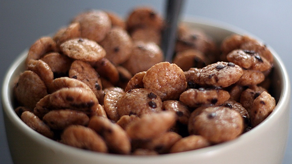 Cookie crisp cereal in bowl