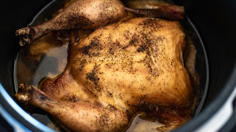 Whole chicken in slow cooker