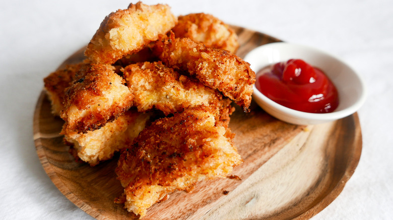 Panko-crusted chicken nuggets