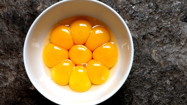 bowl of egg yolks