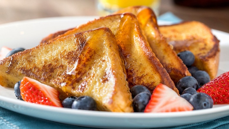 French toast on white plate