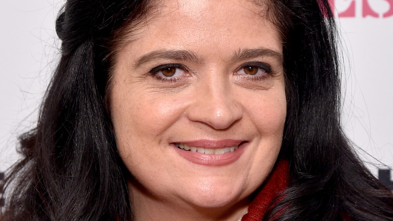 Alex Guarnaschelli in bright red sweater