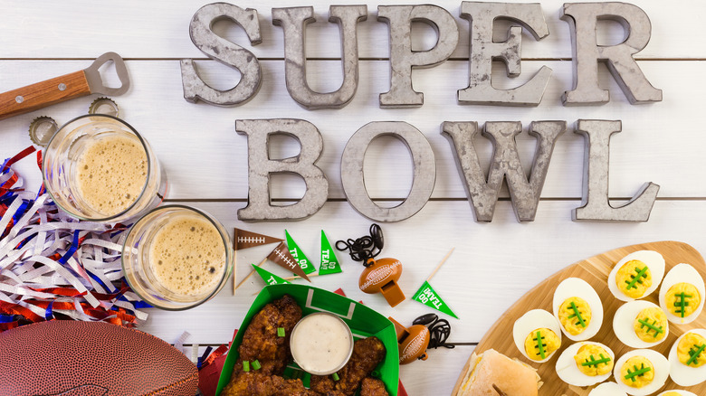 Super Bowl food selection