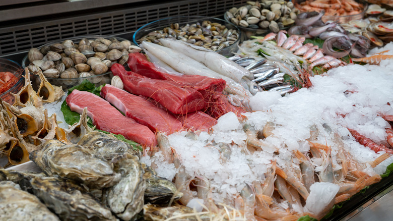 Fresh seafood on display