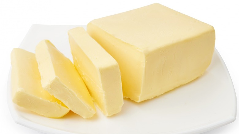 Sliced stick of butter