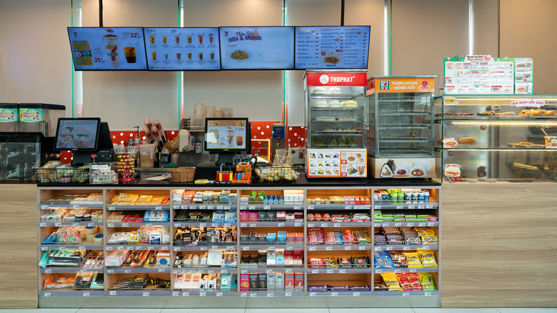 Counter of a 7-Eleven store