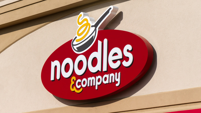 Close-up of Noodles & Company sign