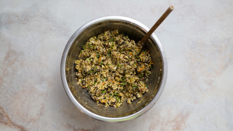 veggie burger mixture in bowl