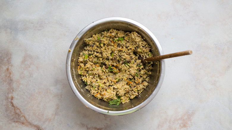 veggie burger mixture in bowl