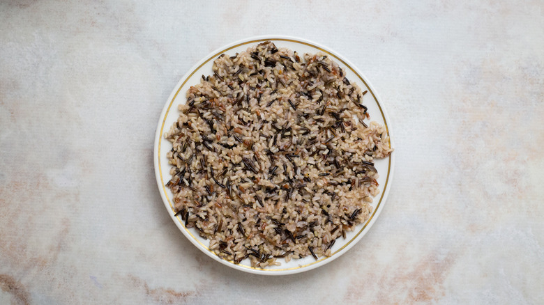 wild rice blend on plate