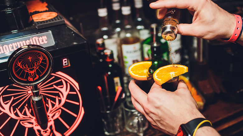 Jägermeister shots at bar