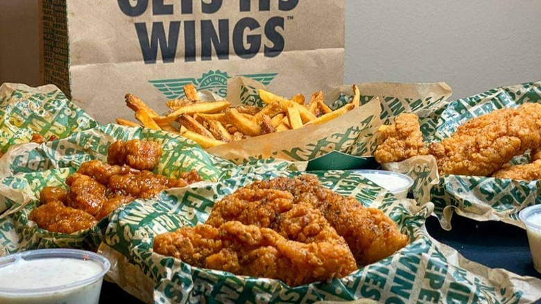 Wingstop chicken tenders, wings, and fries