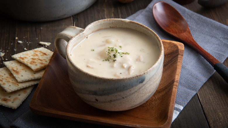 Bowl of clam chowder