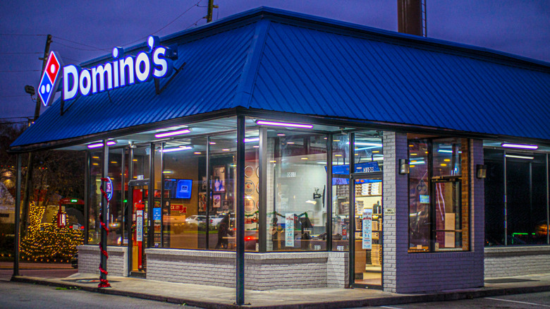Domino's store at night