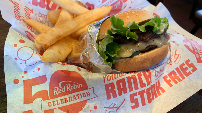Red Robin burger and fries