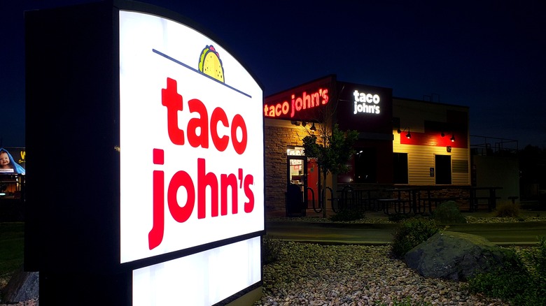 Taco John's marquee and restaurant