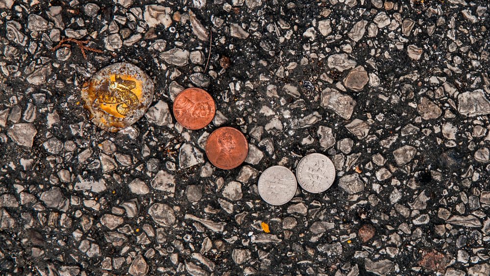 coins on the ground