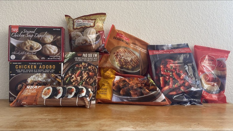 A selection of frozen Asian foods from Trader Joe's