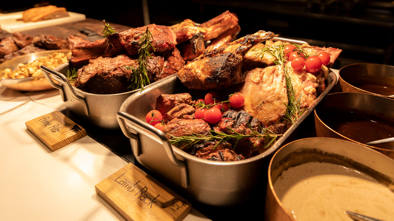 Buffet meat station with prime rib