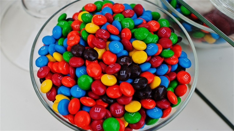 Bowl of plain M&Ms