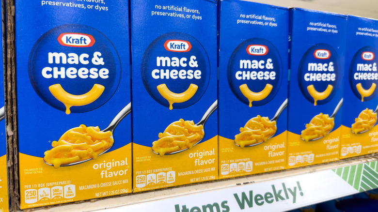 boxes of Kraft mac and cheese