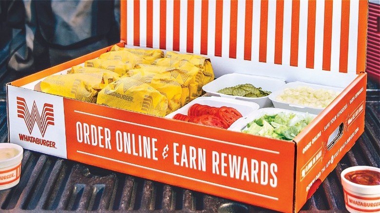 Whataburger burger box with ten burgers