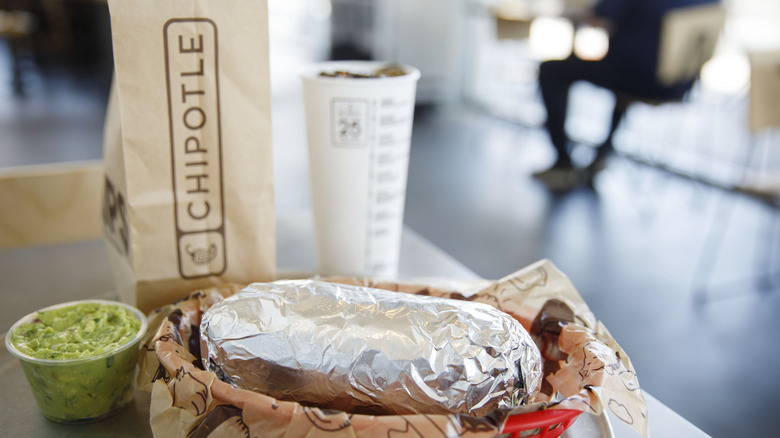 Chipotle meal setting on a table