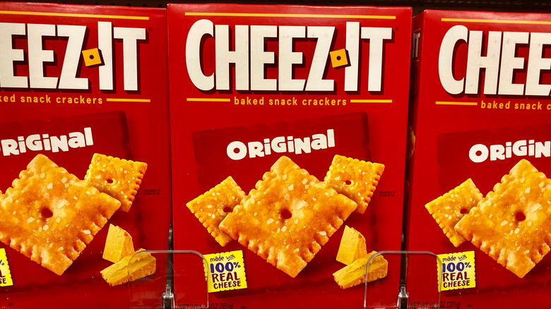 Cheez It Crackers in a box