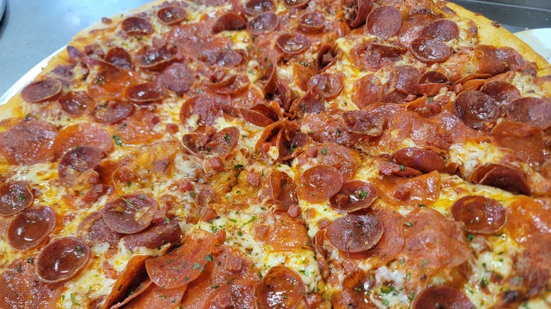 Whole pepperoni pizza